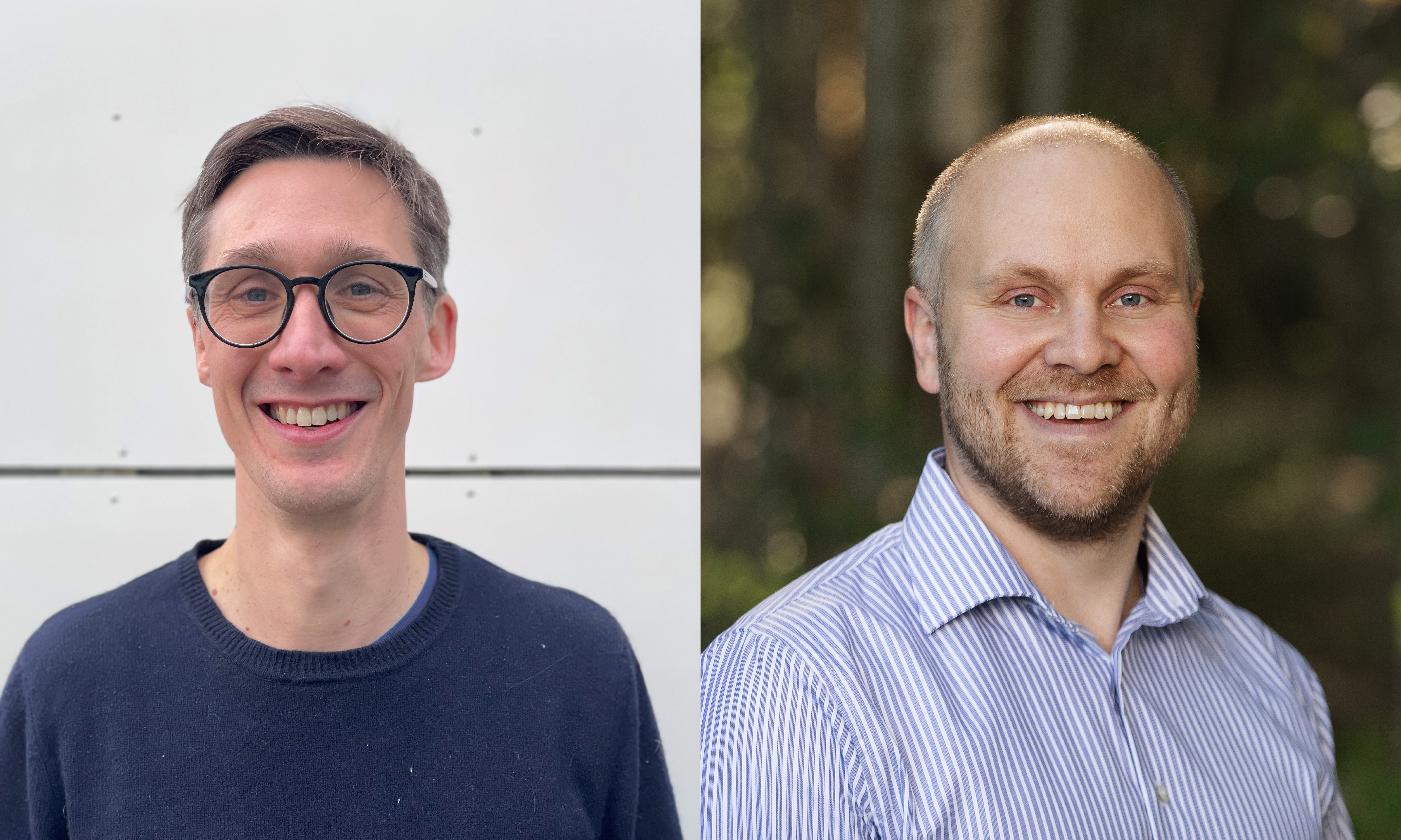 Henning Finseraas og Ole Henning Nyhus. Fotomontasje.